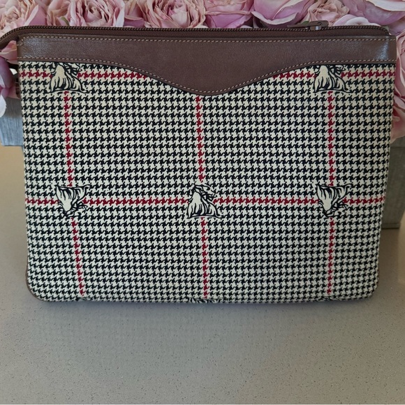 Mark Cross vintage Zippered pouch clutch houndstooth print - Picture 7 of 15